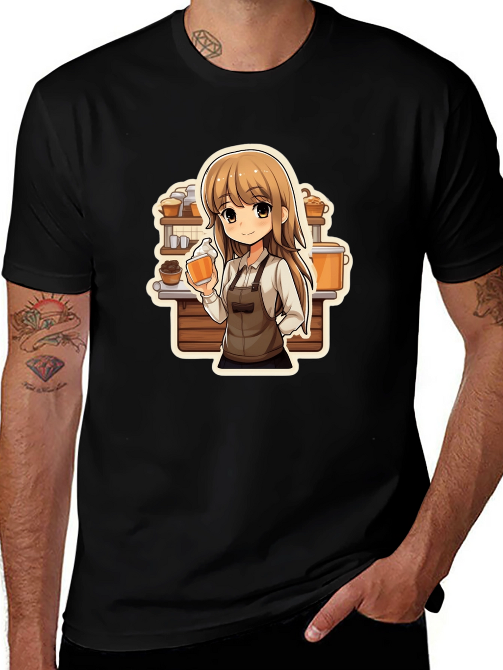 Anime Barista T-Shirt - Unique Manga Style