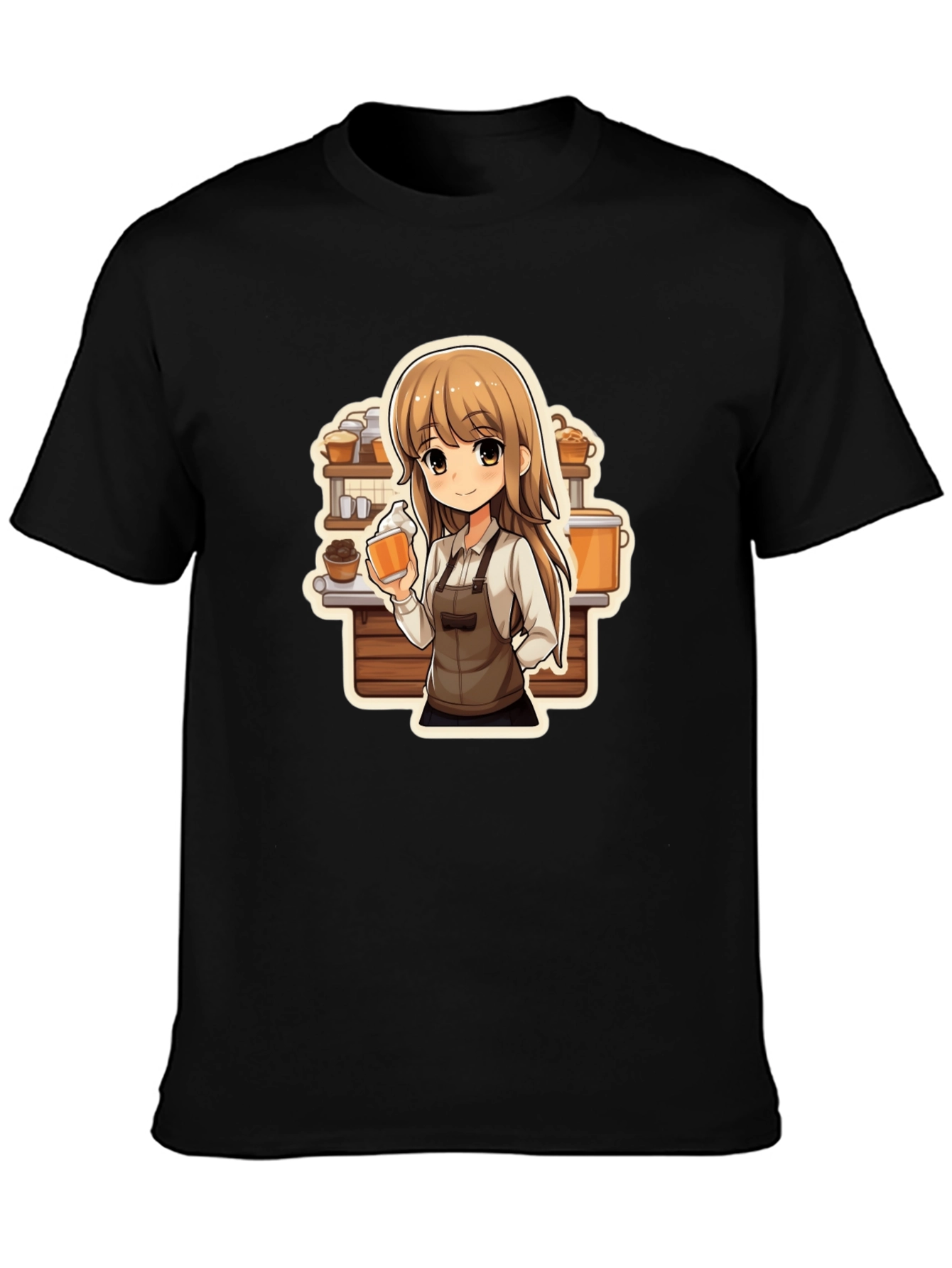 Anime Barista T-Shirt - Unique Manga Style