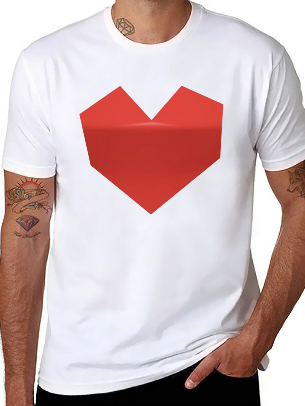 Geometric Heart Graphic Tee - Modern Style