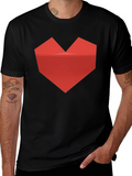 Geometric Heart Graphic Tee - Modern Style