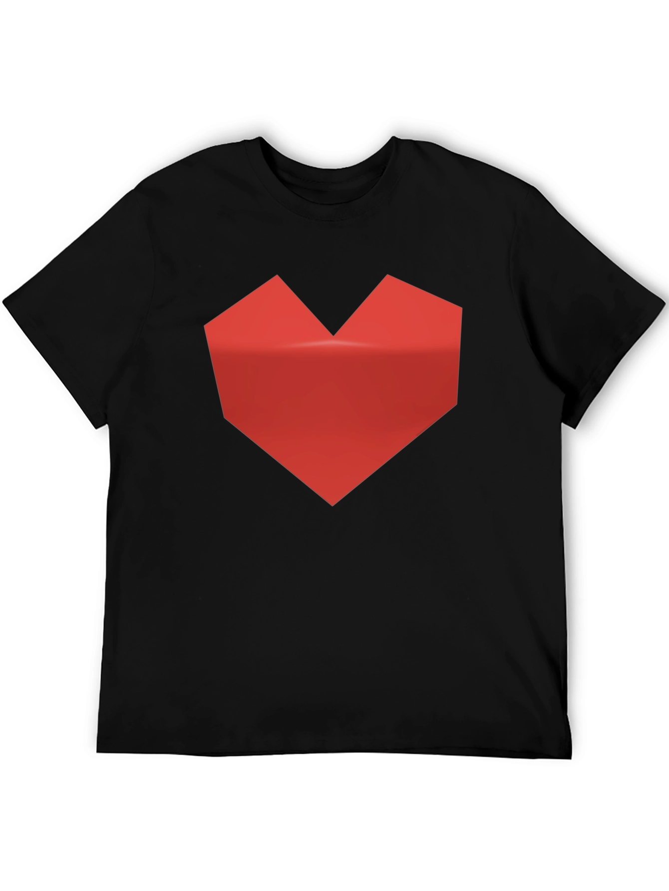 Geometric Heart Graphic Tee - Modern Style