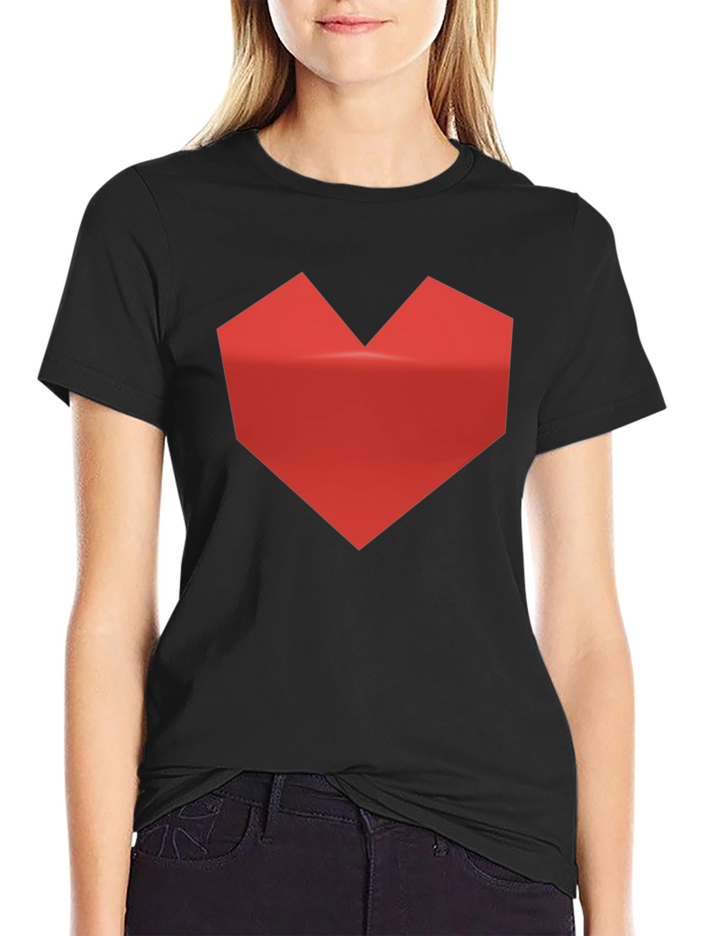 Geometric Heart Graphic Tee - Modern Style