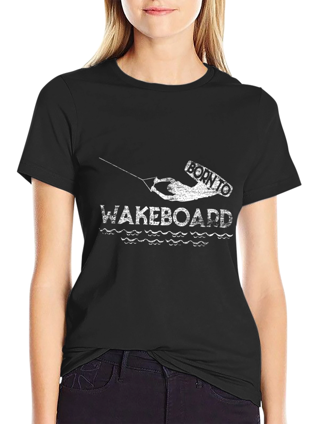 Born to Wakeboard Black Graphic Tee