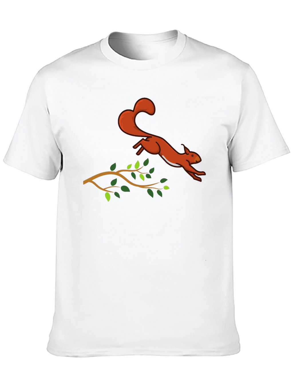 Squirrel Leaping T-Shirt - Black Cotton Graphic Tee