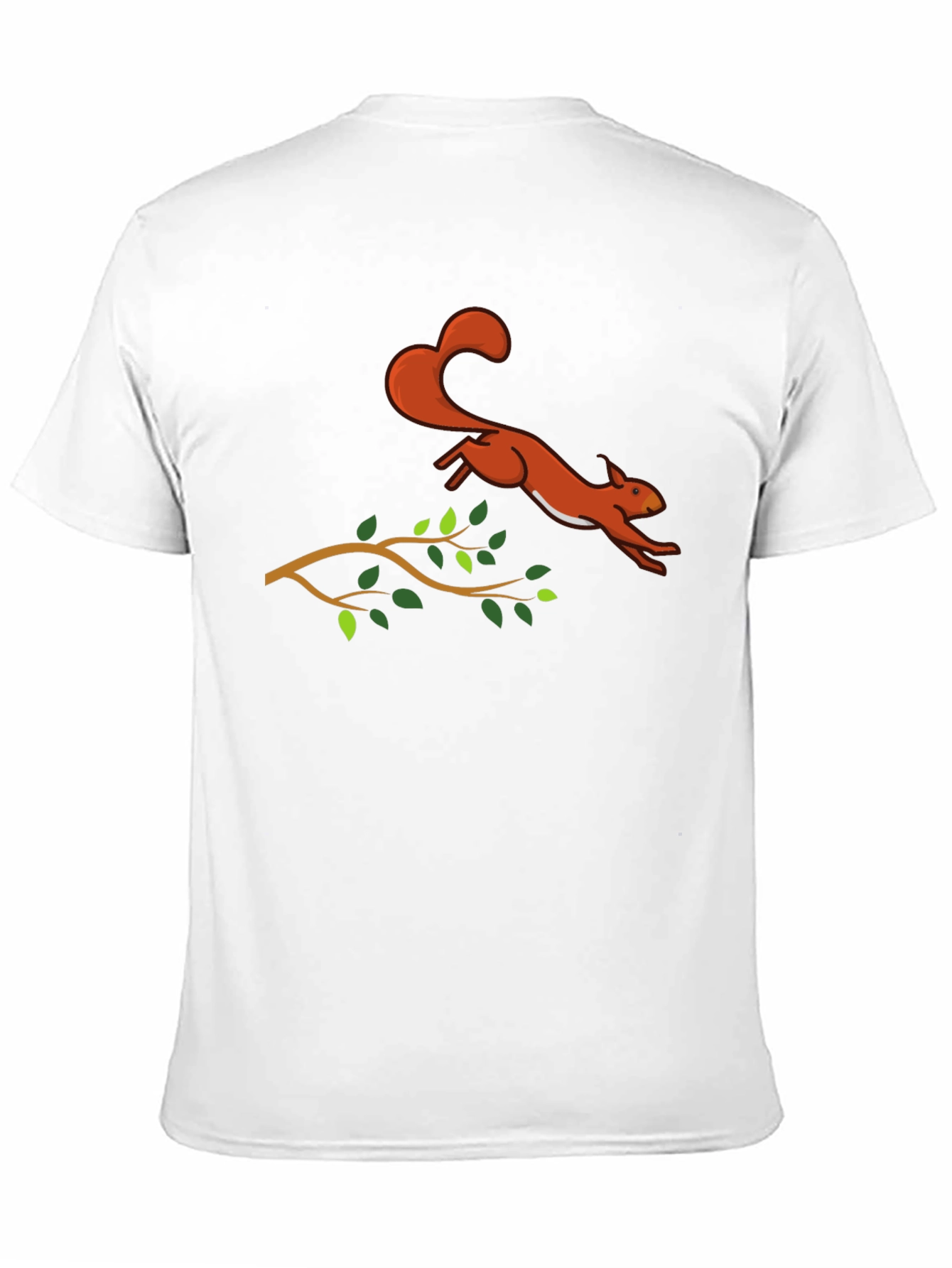 Squirrel Leaping T-Shirt - Black Cotton Graphic Tee