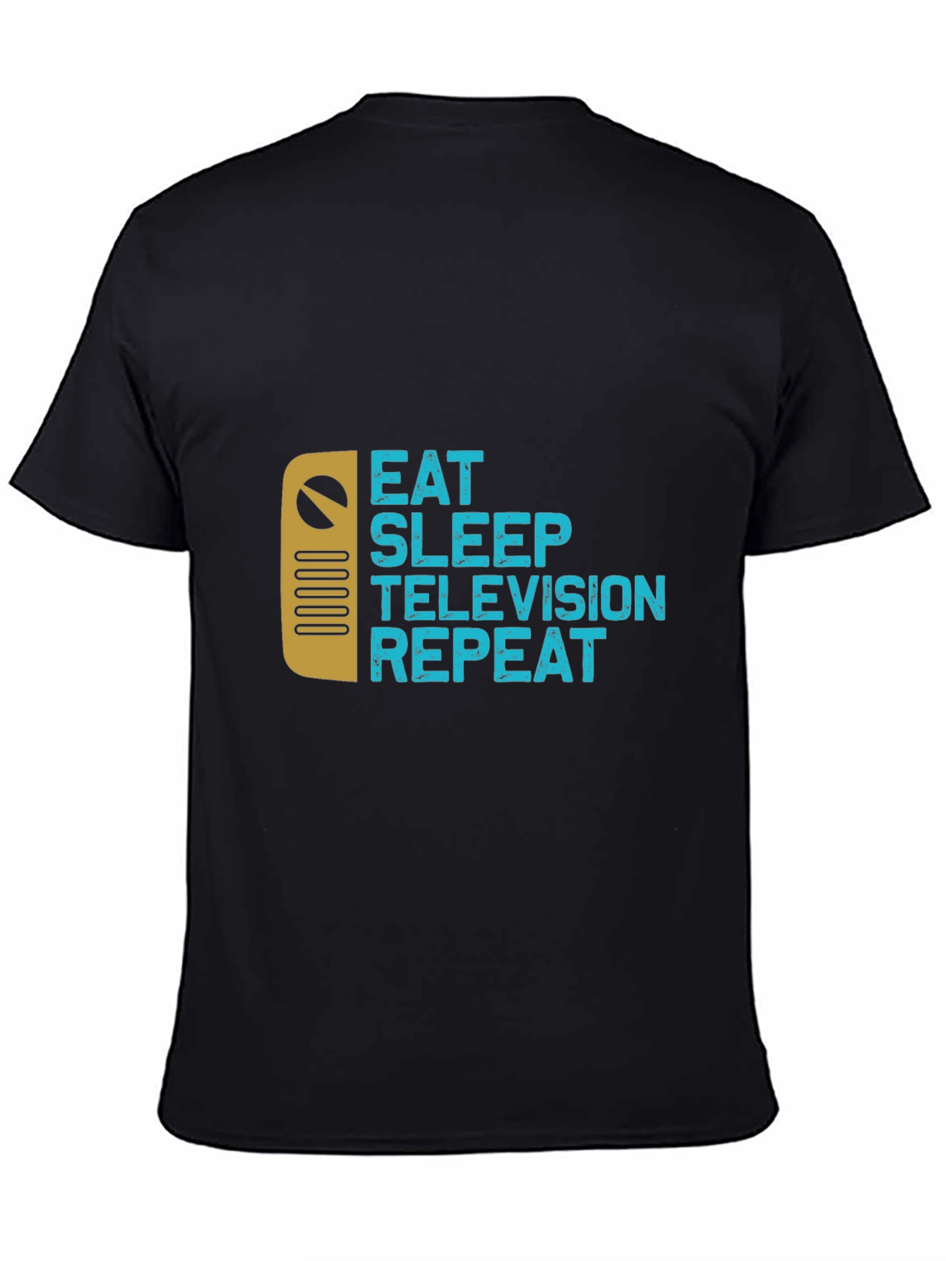 Eat Sleep Television Repeat Black T-Shirt