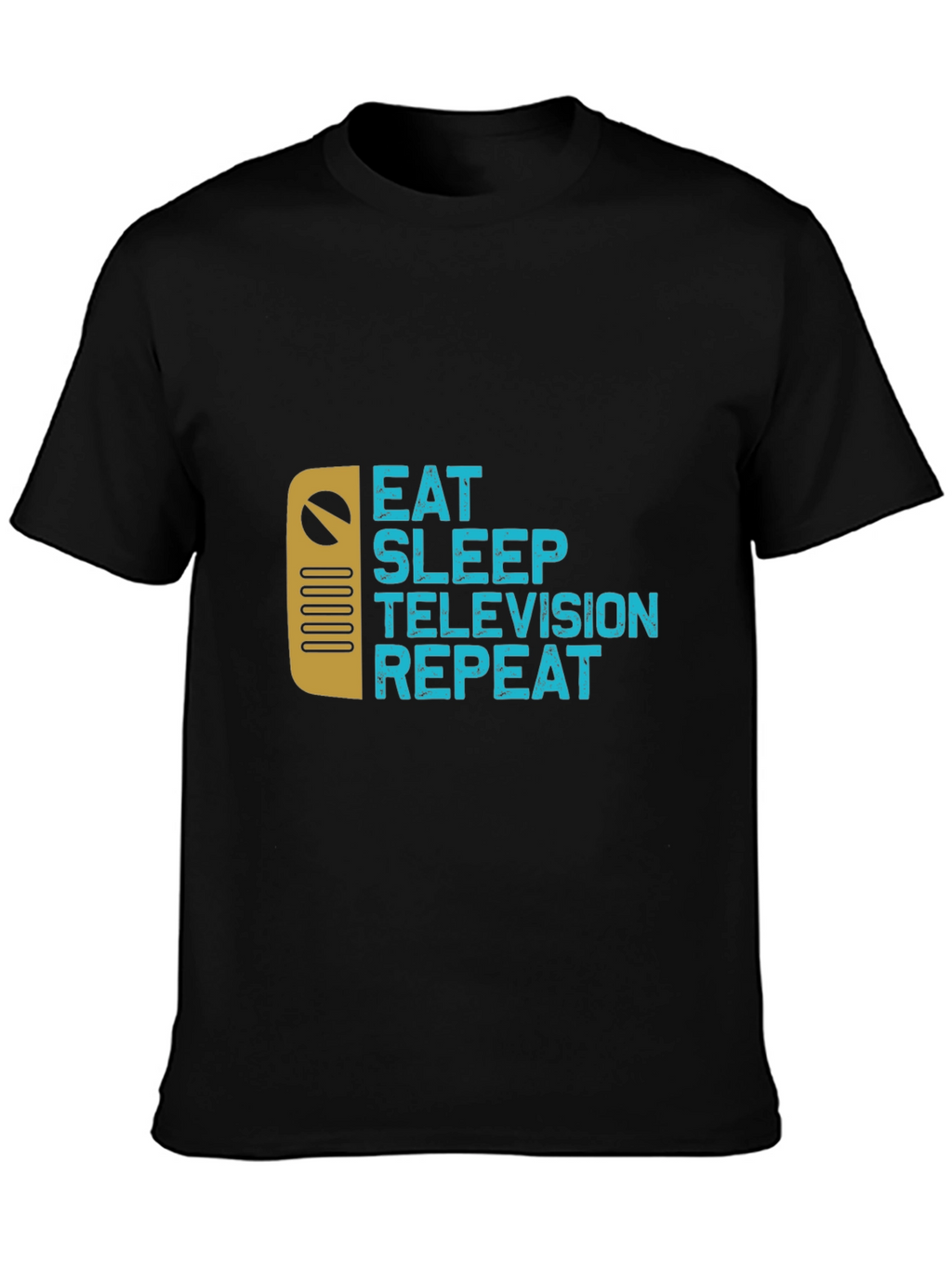 Eat Sleep Television Repeat Black T-Shirt