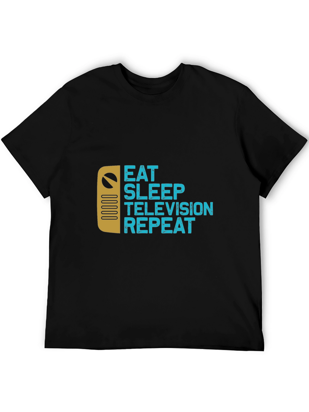 Eat Sleep Television Repeat Black T-Shirt