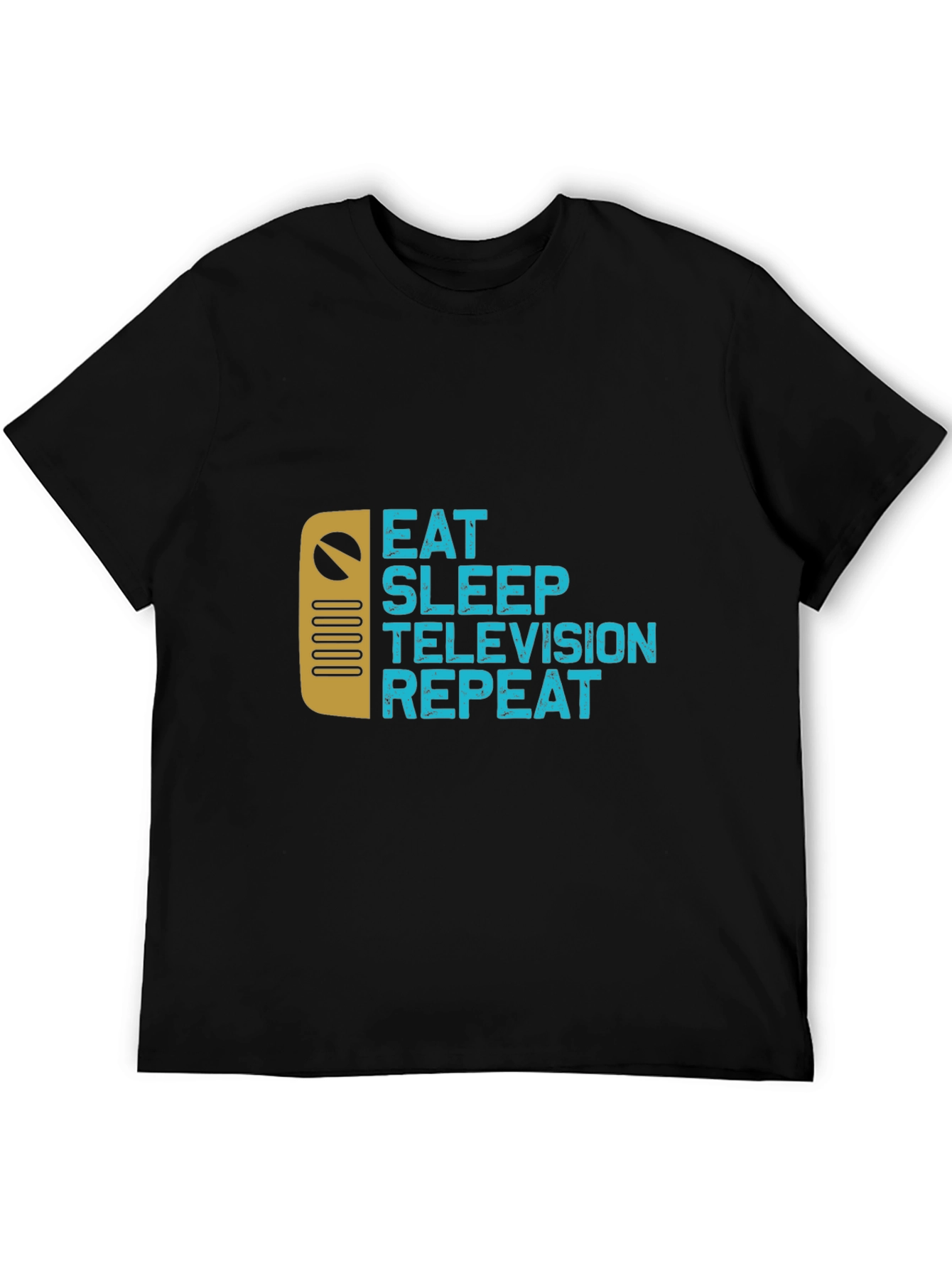 Eat Sleep Television Repeat Black T-Shirt