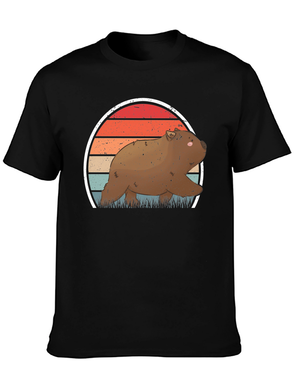 Wombat Sunset T-Shirt - Retro Wildlife Tee