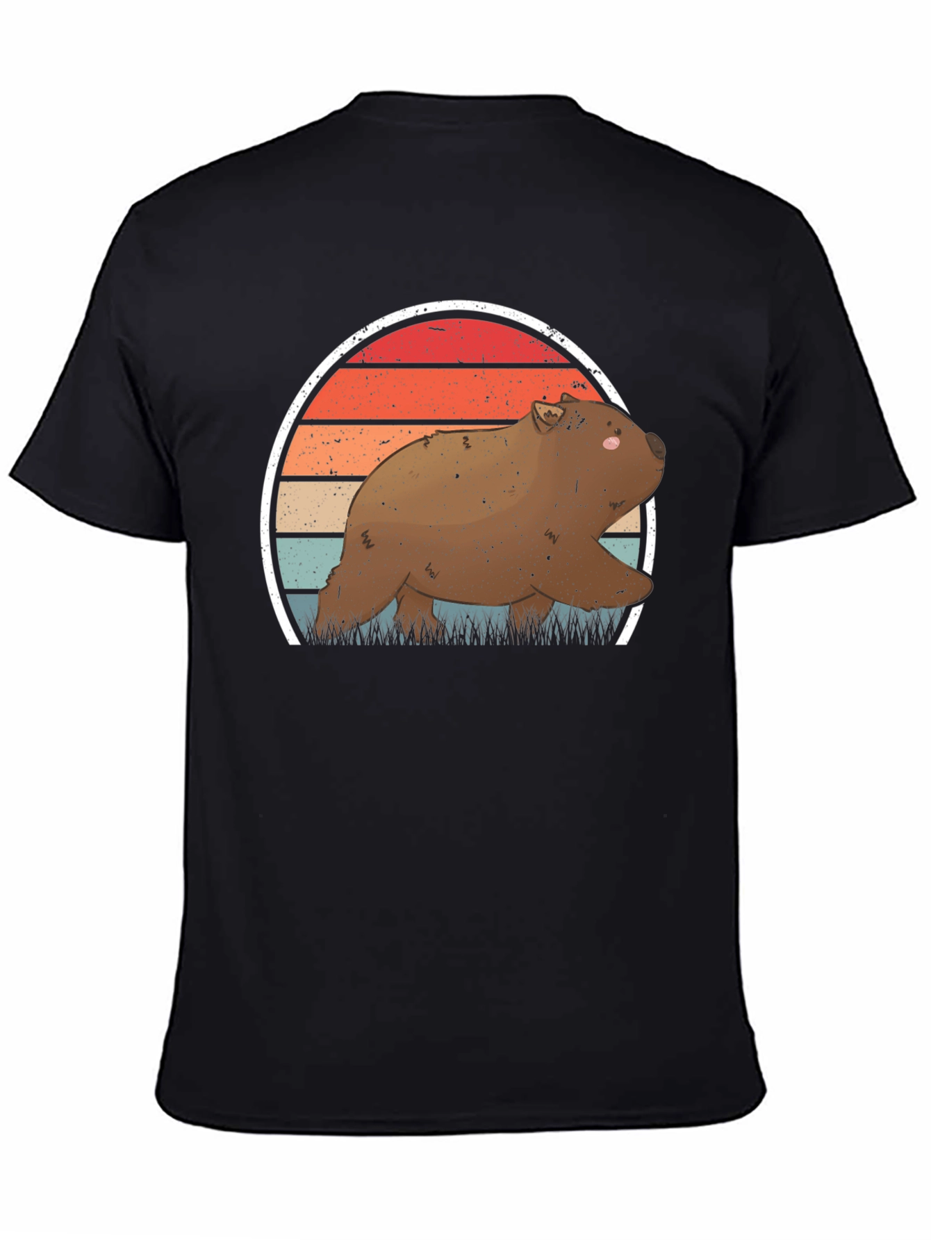 Wombat Sunset T-Shirt - Retro Wildlife Tee