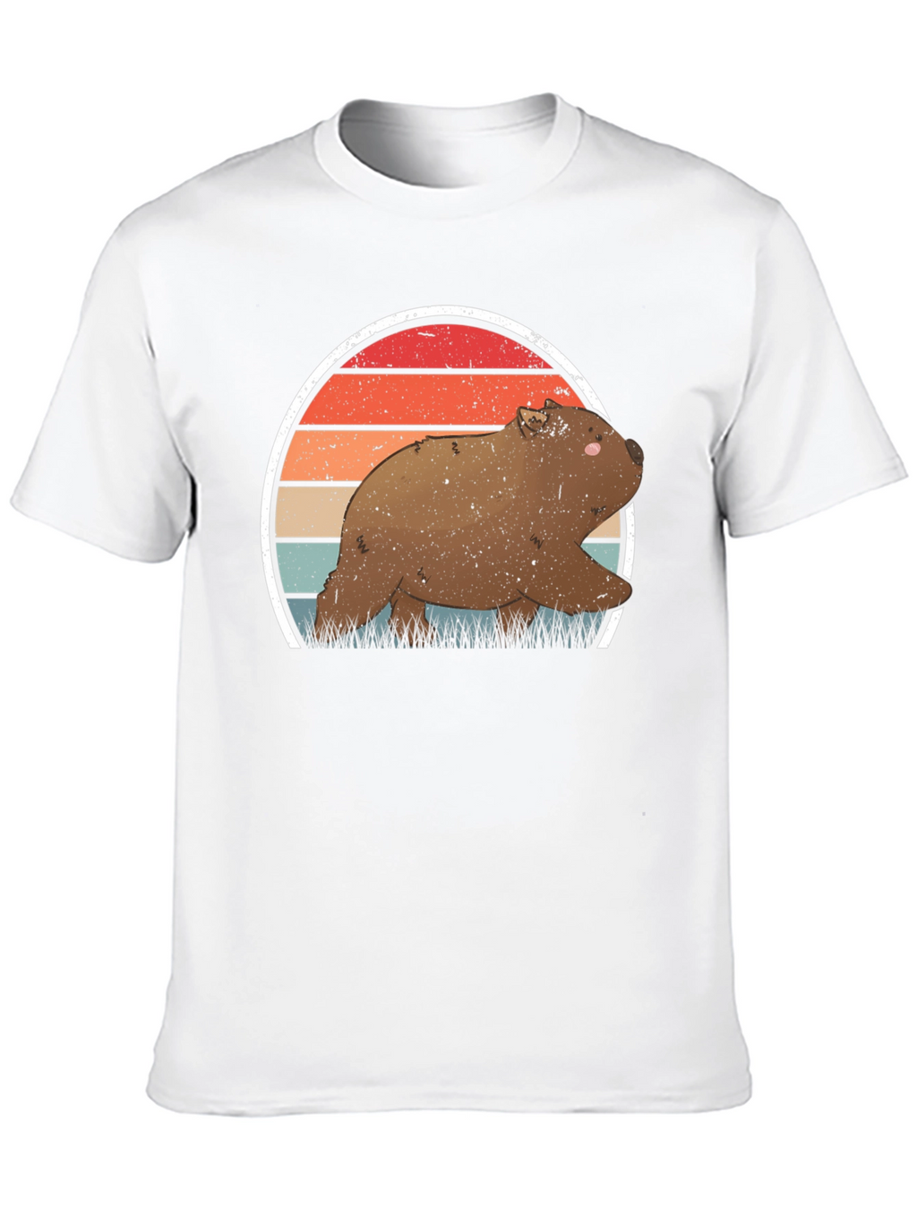 Wombat Sunset T-Shirt - Retro Wildlife Tee
