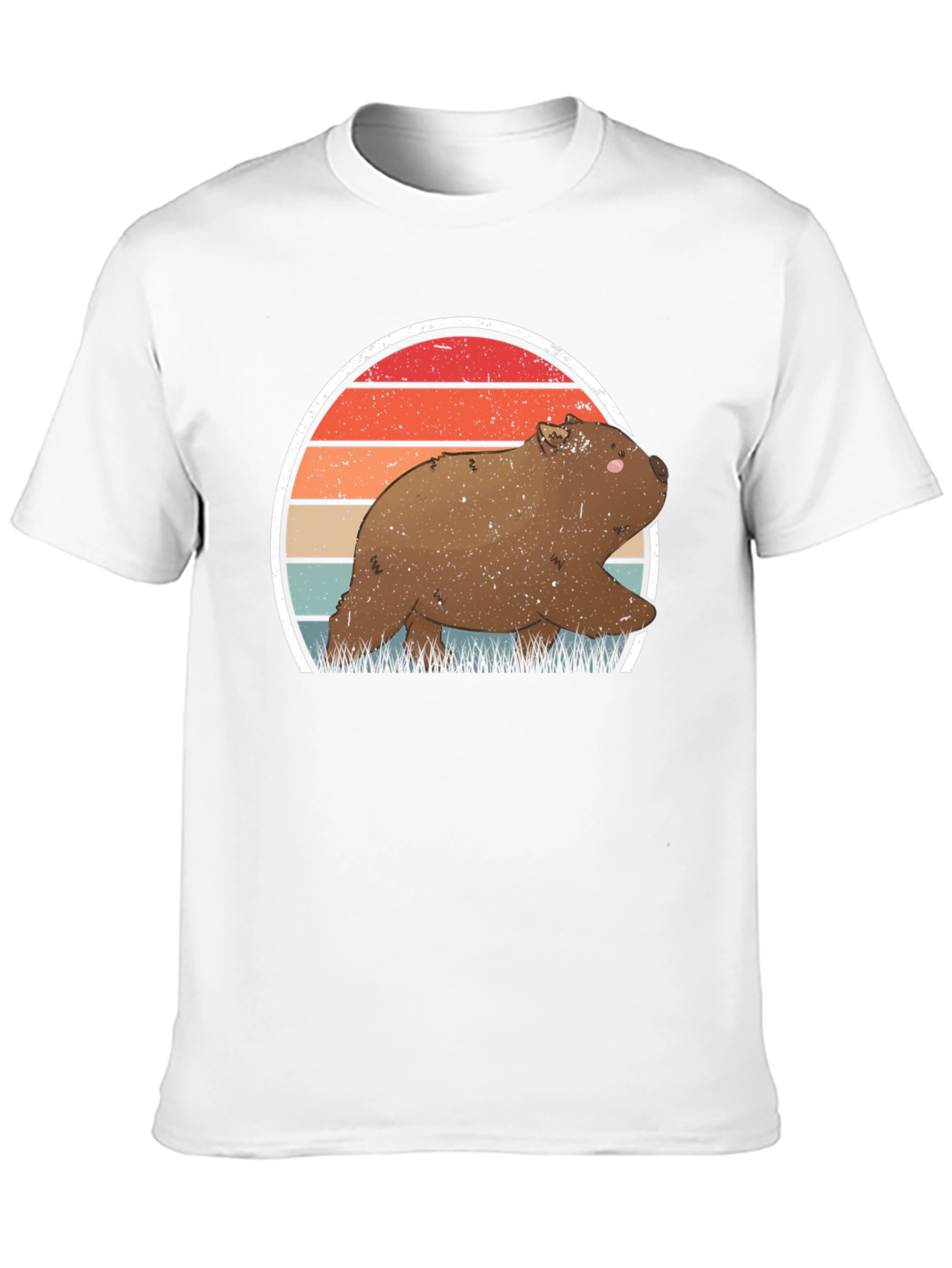 Wombat Sunset T-Shirt - Retro Wildlife Tee