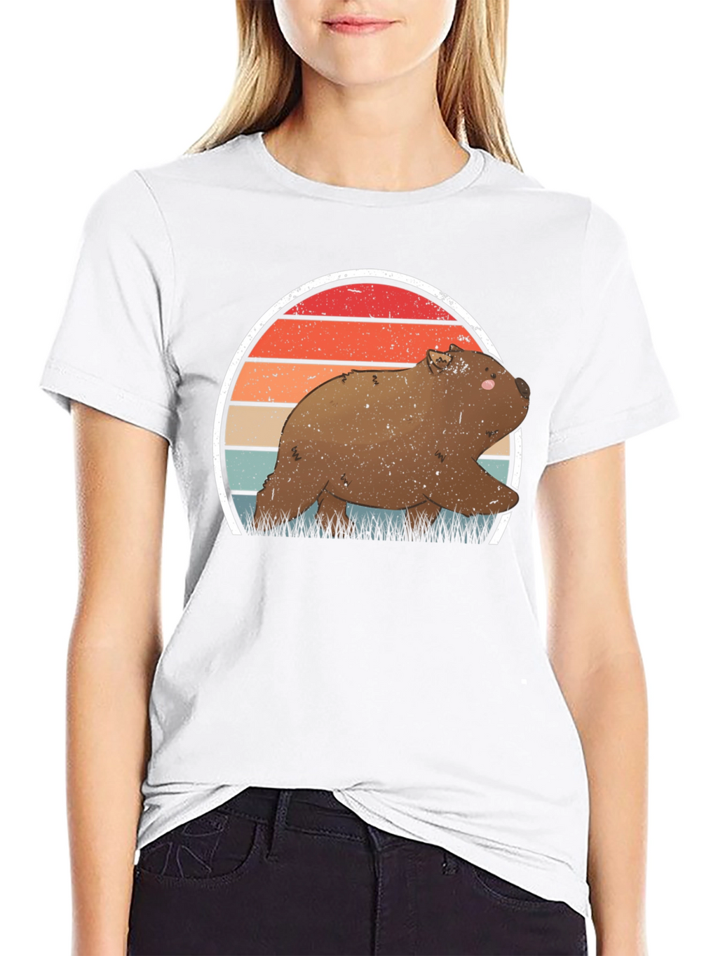 Wombat Sunset T-Shirt - Retro Wildlife Tee