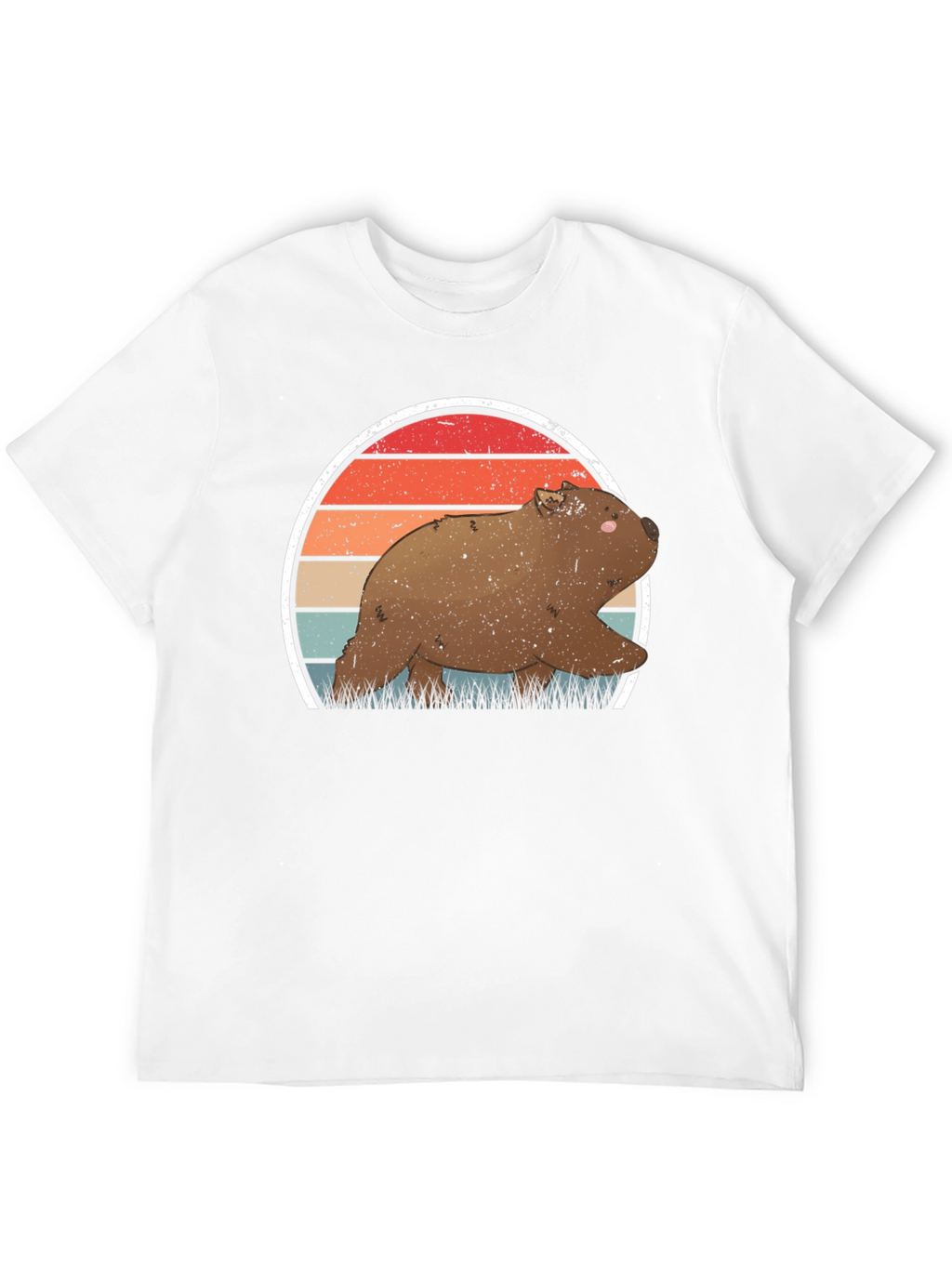 Wombat Sunset T-Shirt - Retro Wildlife Tee