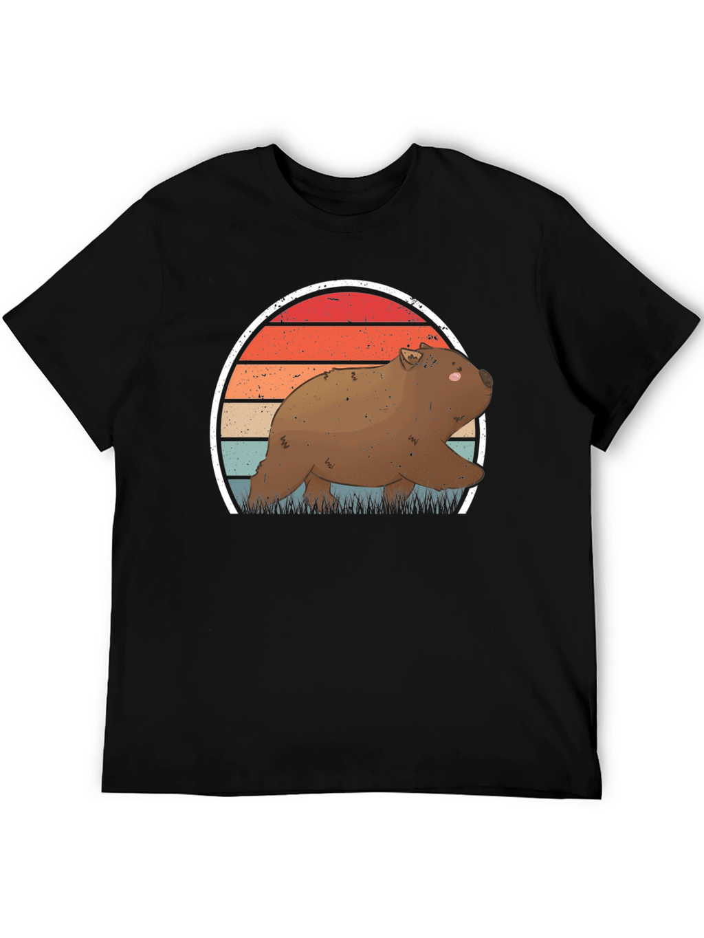 Wombat Sunset T-Shirt - Retro Wildlife Tee