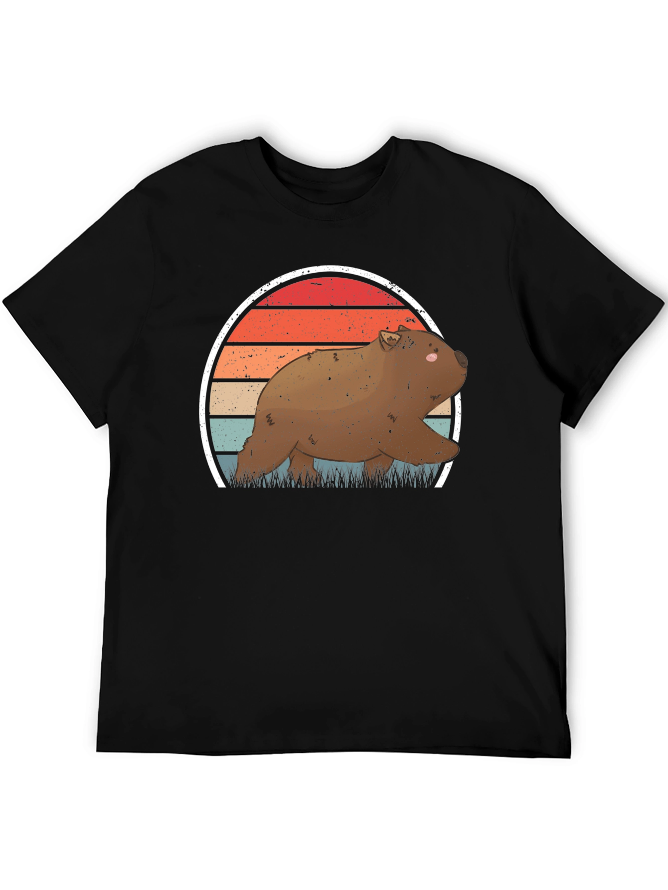 Wombat Sunset T-Shirt - Retro Wildlife Tee