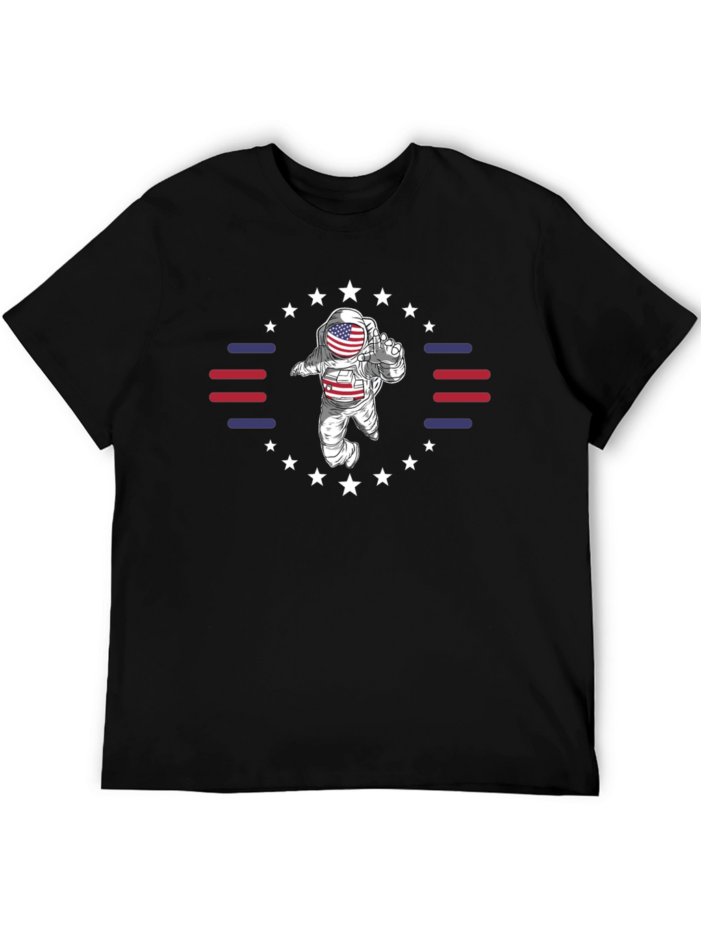 Patriotic Astronaut Graphic T-Shirt