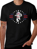 Patriotic Astronaut Graphic T-Shirt