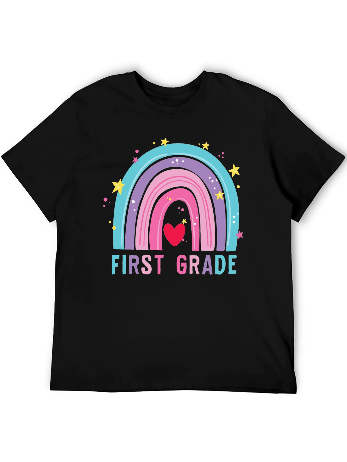First Grade Rainbow Heart T-Shirt