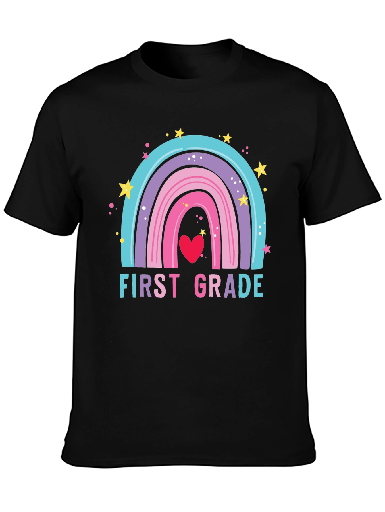 First Grade Rainbow Heart T-Shirt
