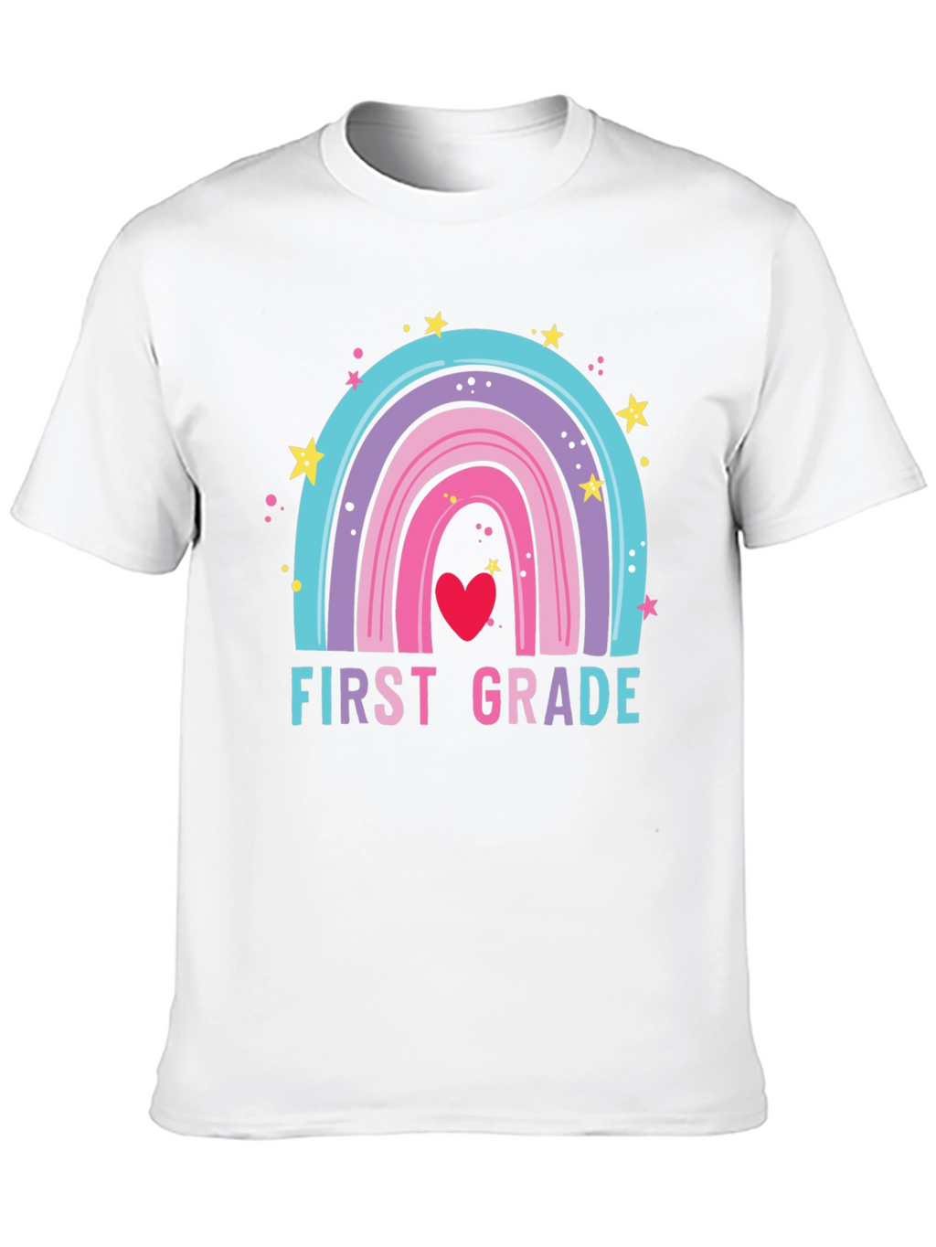 First Grade Rainbow Heart T-Shirt