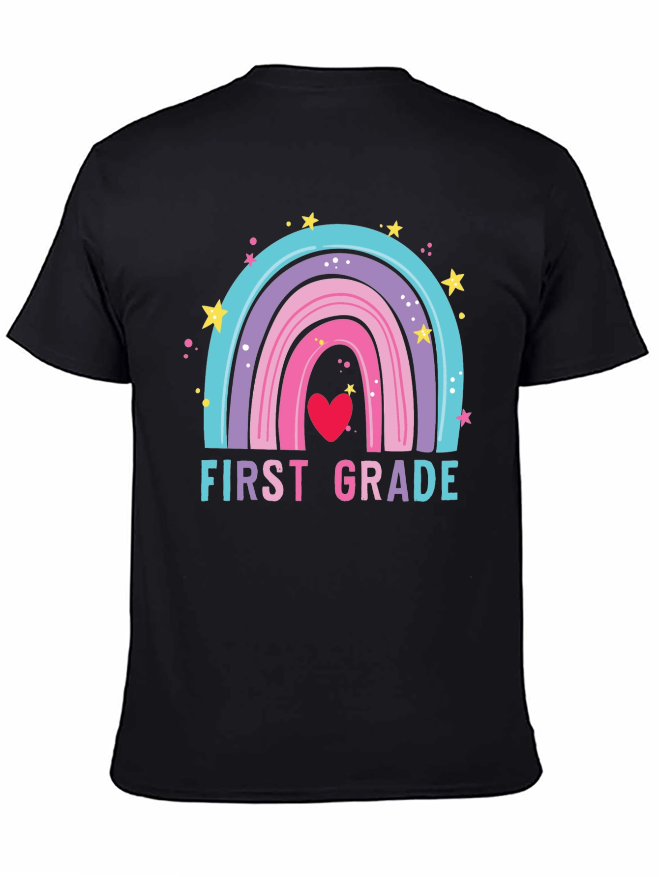 First Grade Rainbow Heart T-Shirt