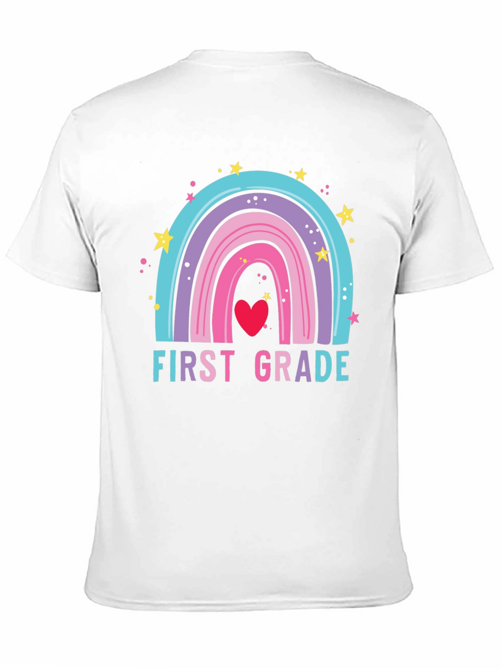 First Grade Rainbow Heart T-Shirt