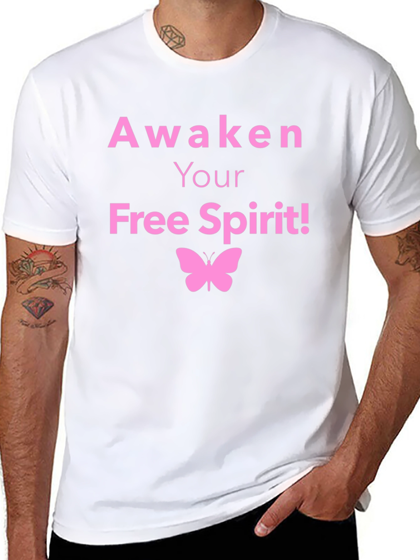Awaken Your Free Spirit T-Shirt Butterfly Graphic