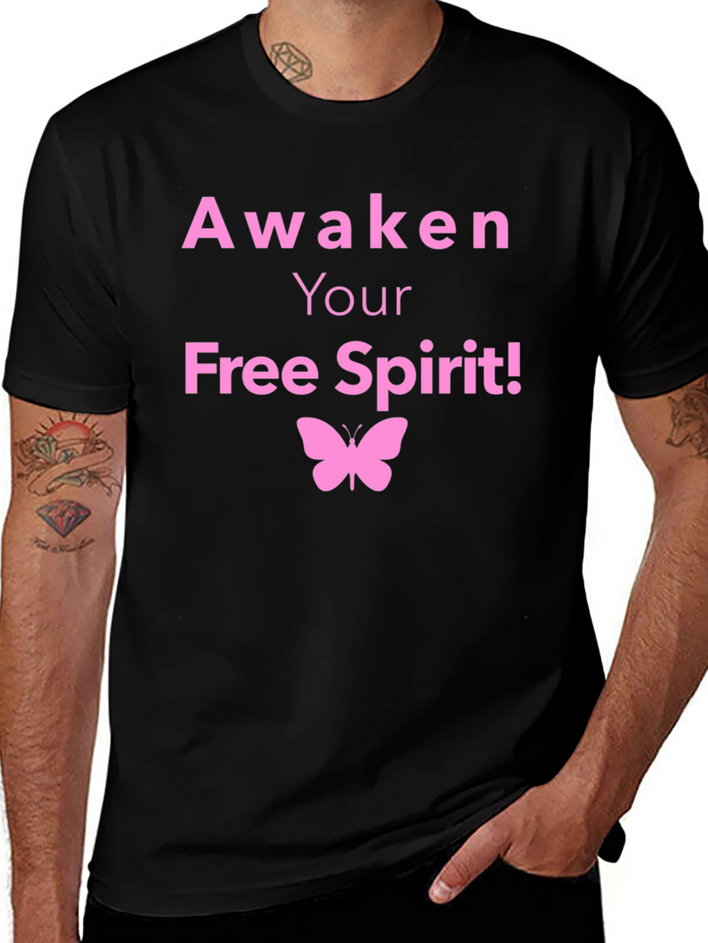 Awaken Your Free Spirit T-Shirt Butterfly Graphic