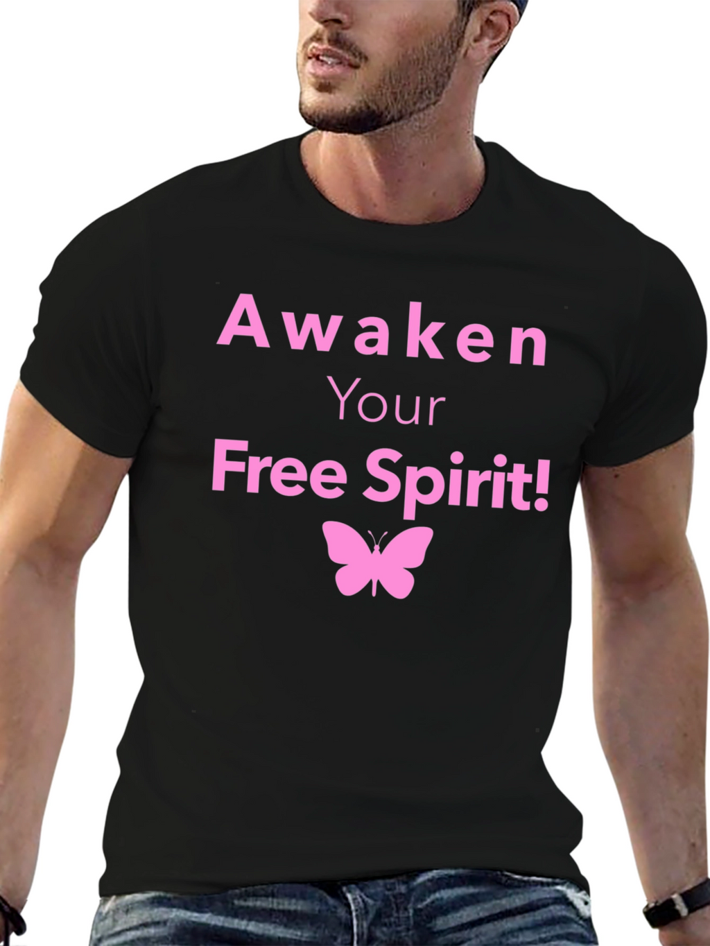 Awaken Your Free Spirit T-Shirt Butterfly Graphic