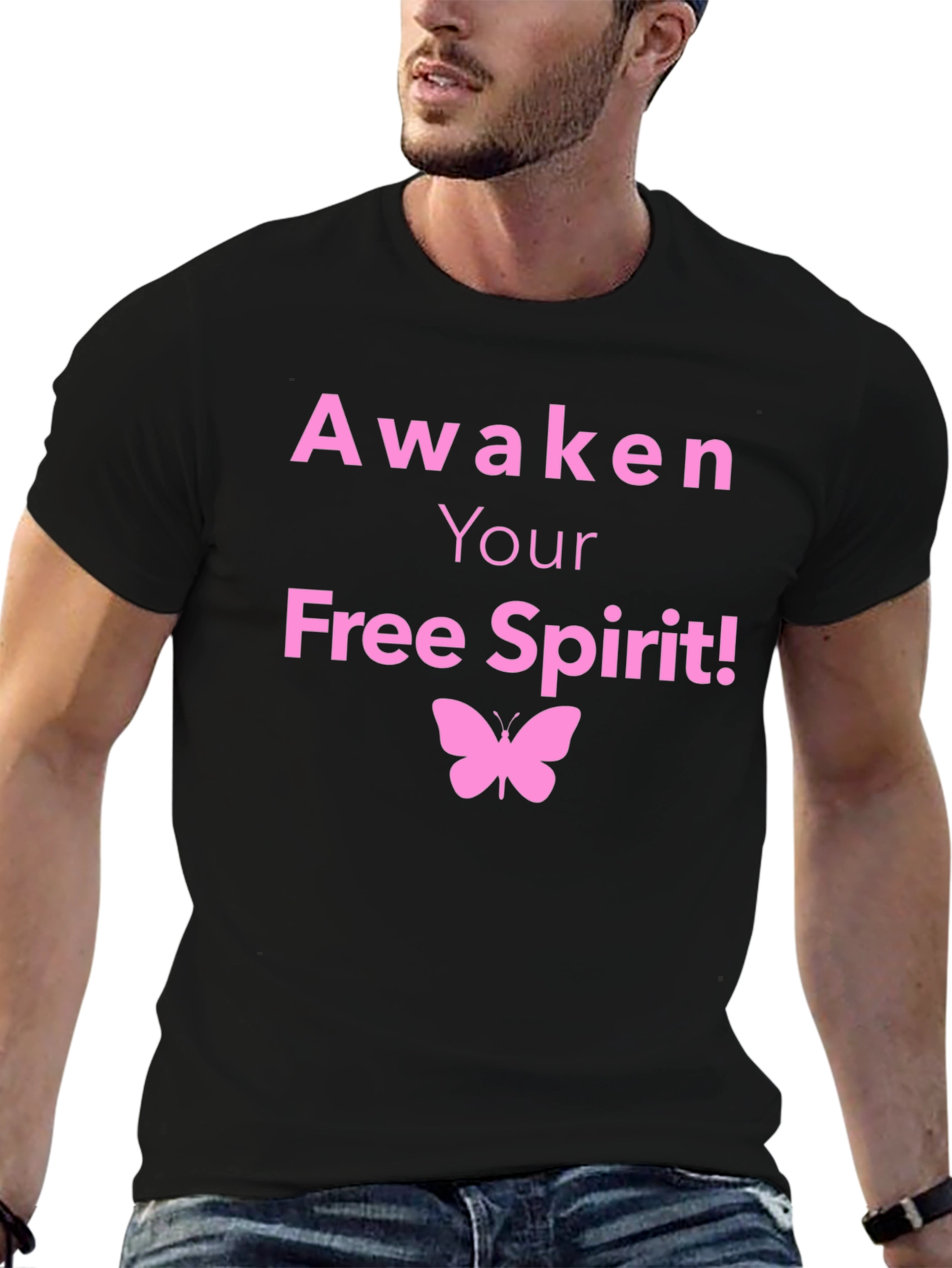 Awaken Your Free Spirit T-Shirt Butterfly Graphic