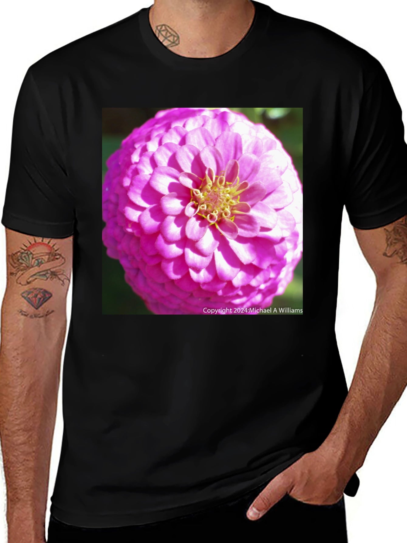 Pink Flower Graphic T-Shirt