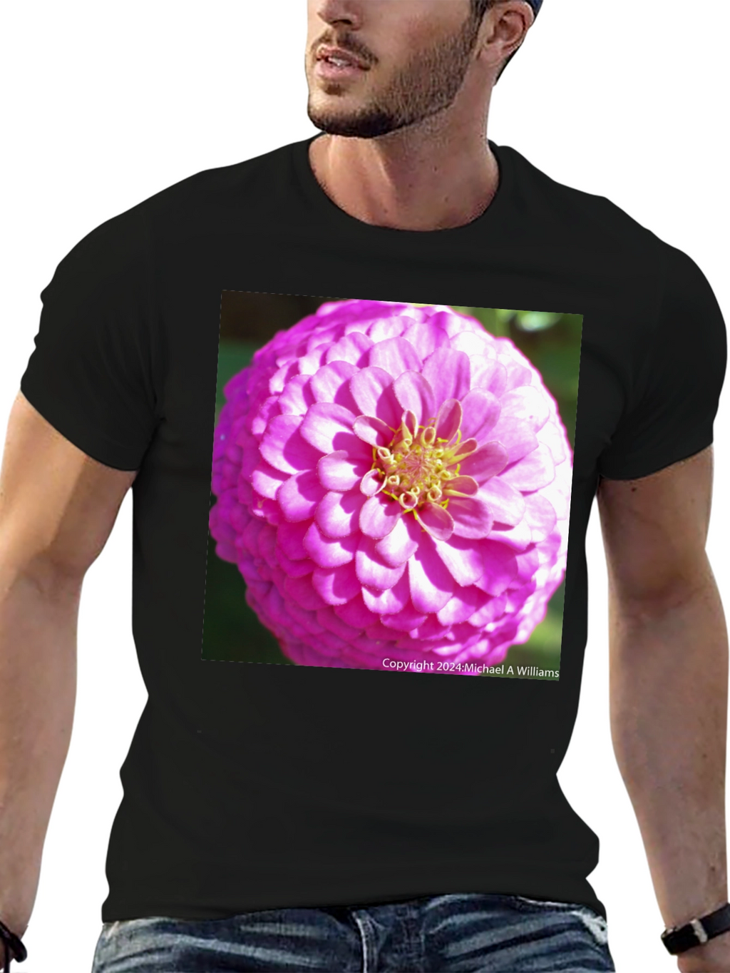 Pink Flower Graphic T-Shirt