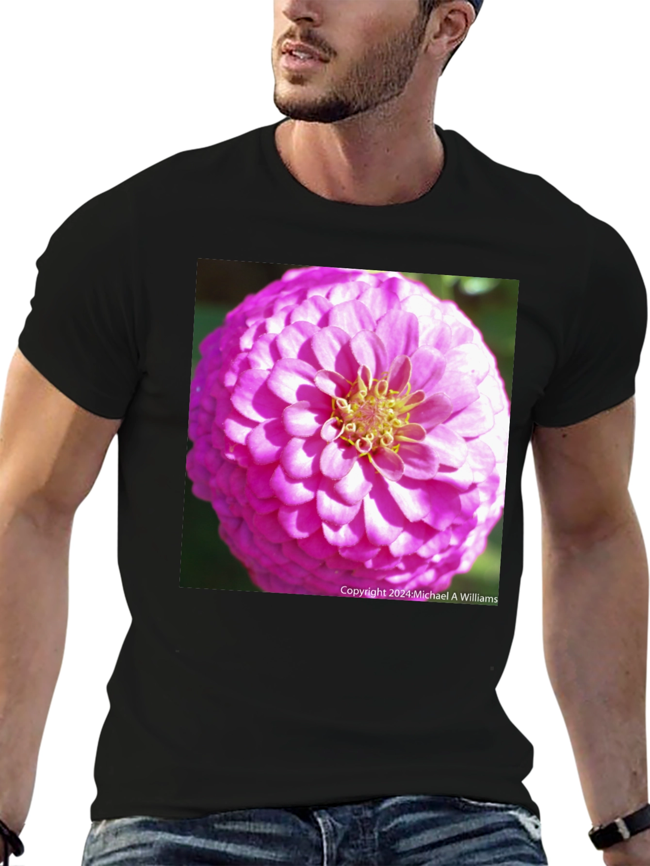 Pink Flower Graphic T-Shirt