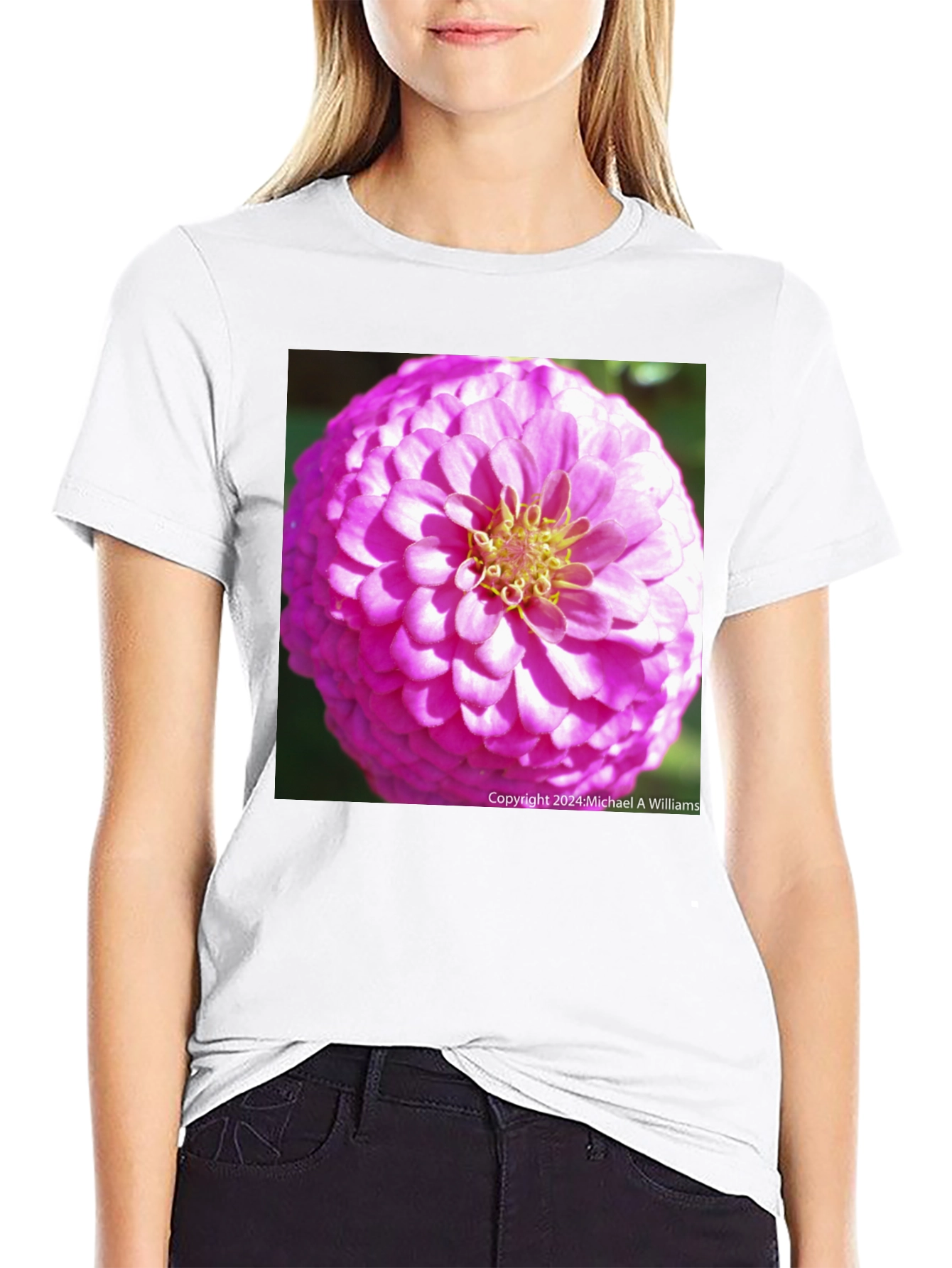Pink Flower Graphic T-Shirt