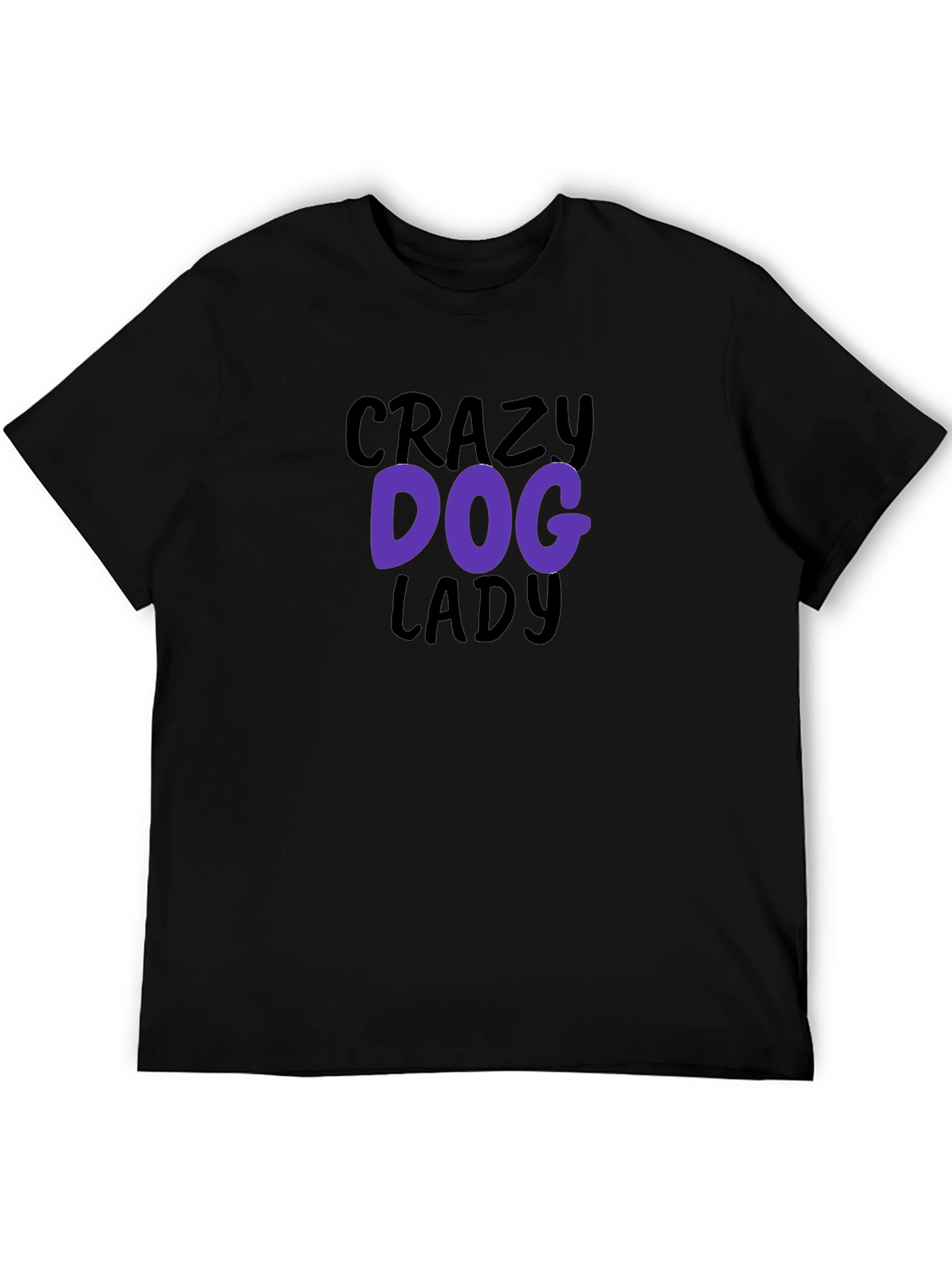 Crazy Dog Lady Graphic T-Shirt - Black