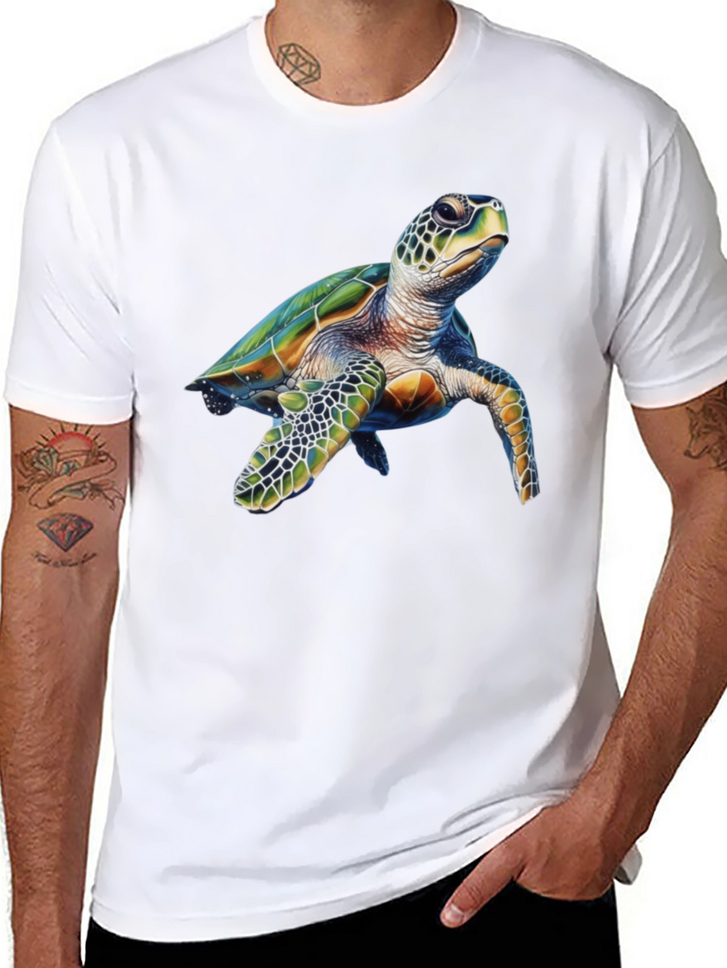 Sea Turtle Graphic Black T-Shirt