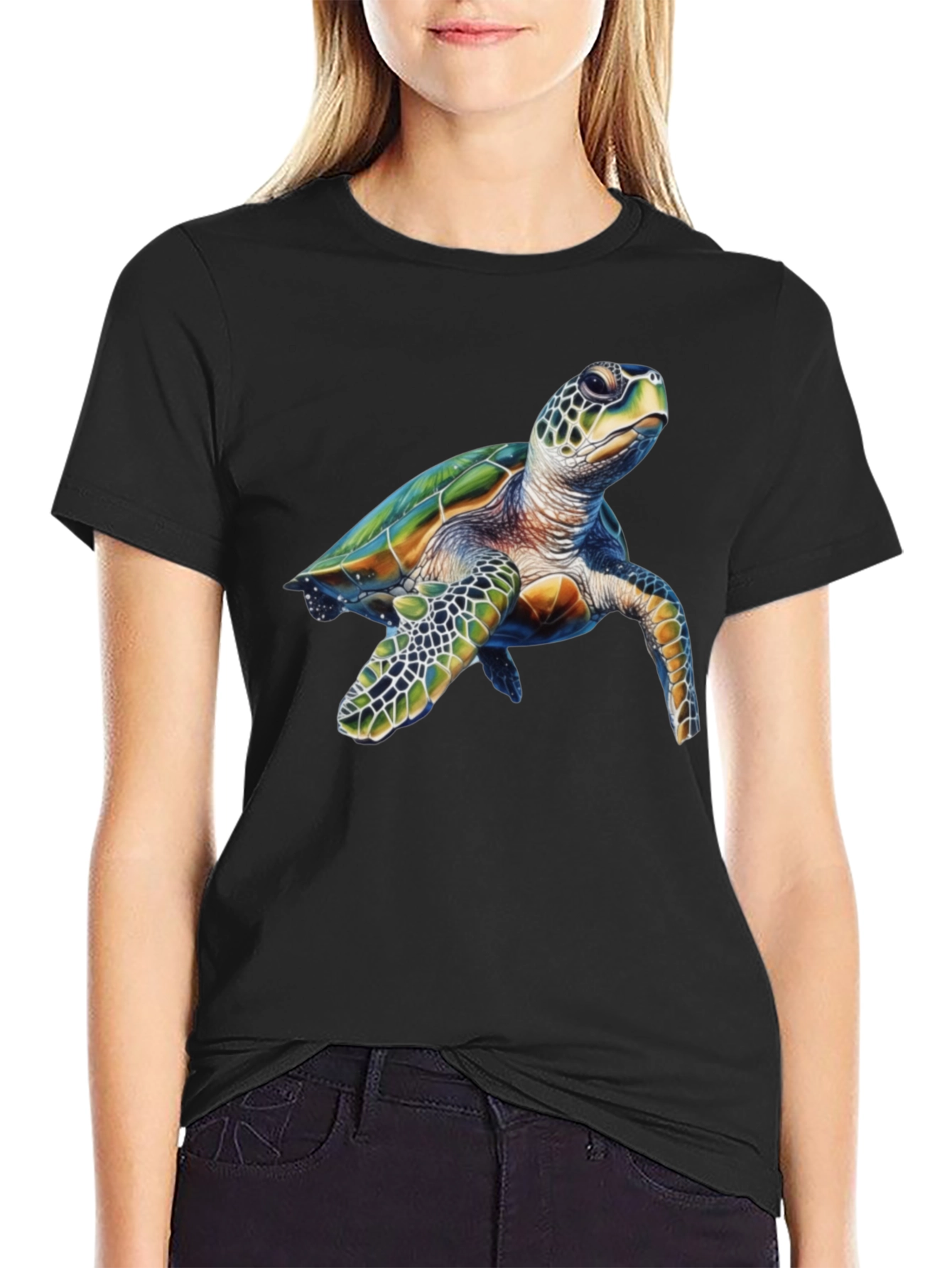 Sea Turtle Graphic Black T-Shirt