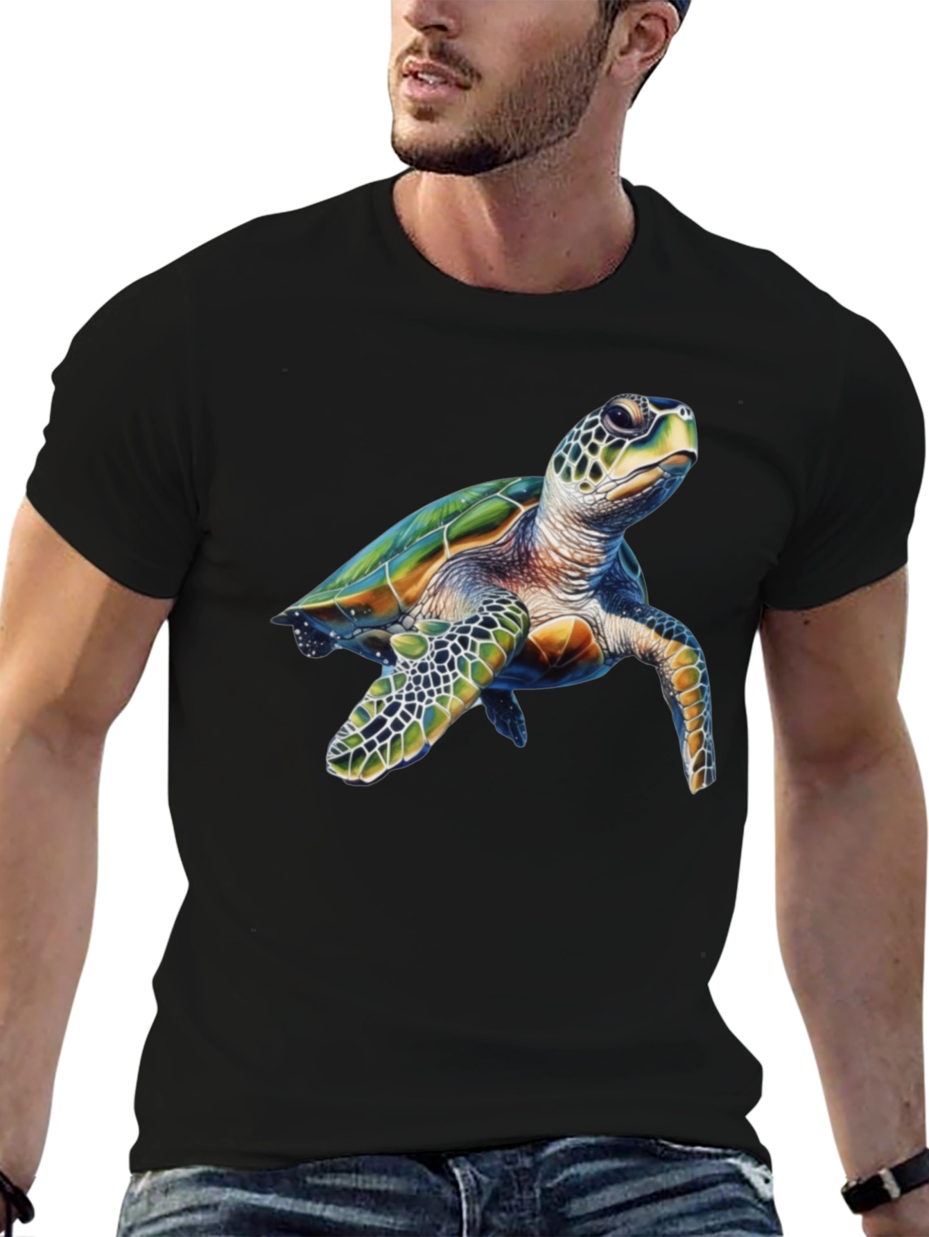 Sea Turtle Graphic Black T-Shirt