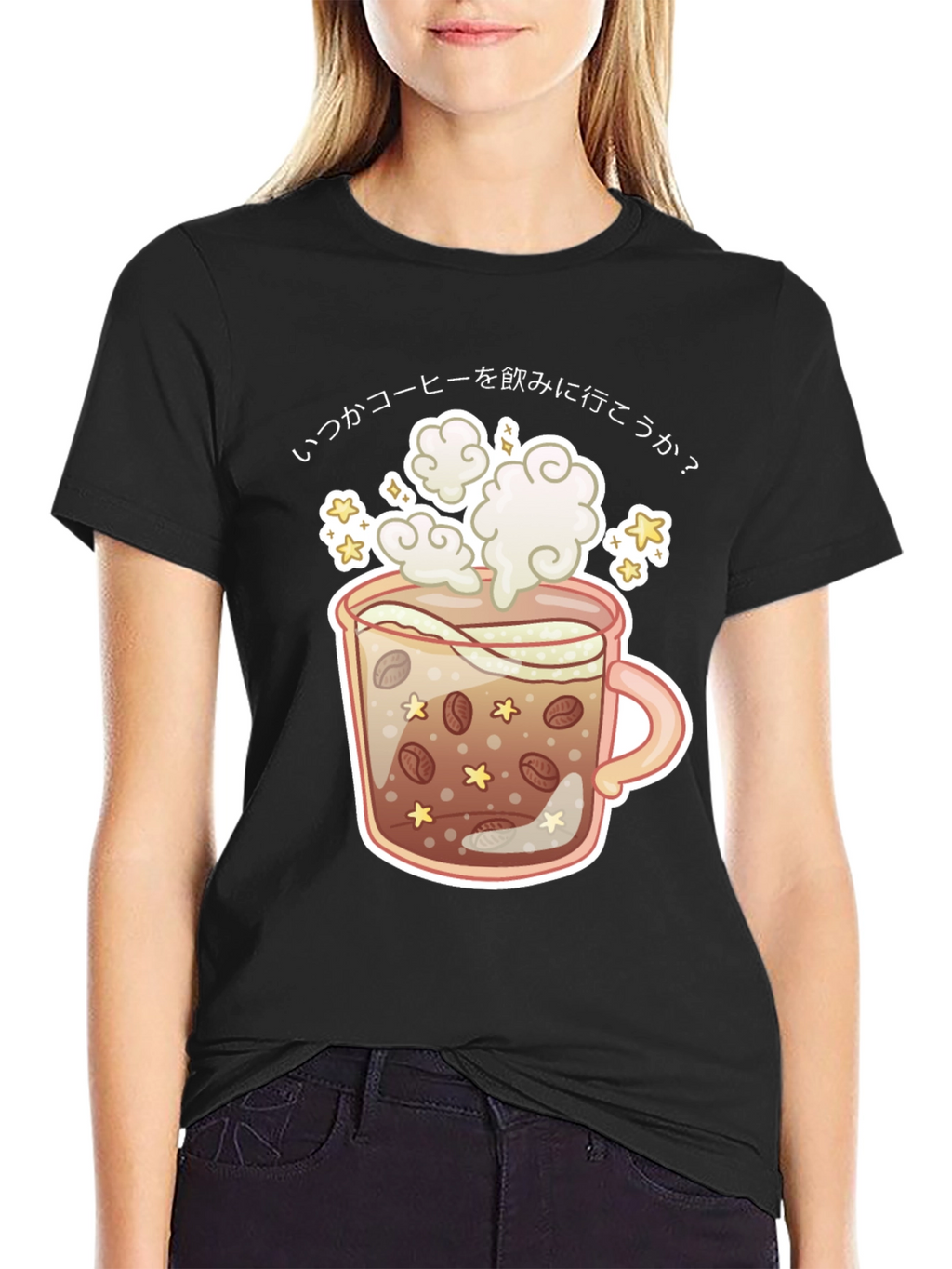 Coffee Cup Graphic Tee - Japanese Design