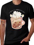 Coffee Cup Graphic Tee - Japanese Design