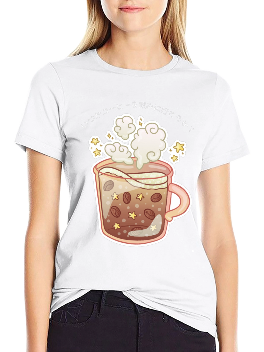Coffee Cup Graphic Tee - Japanese Design