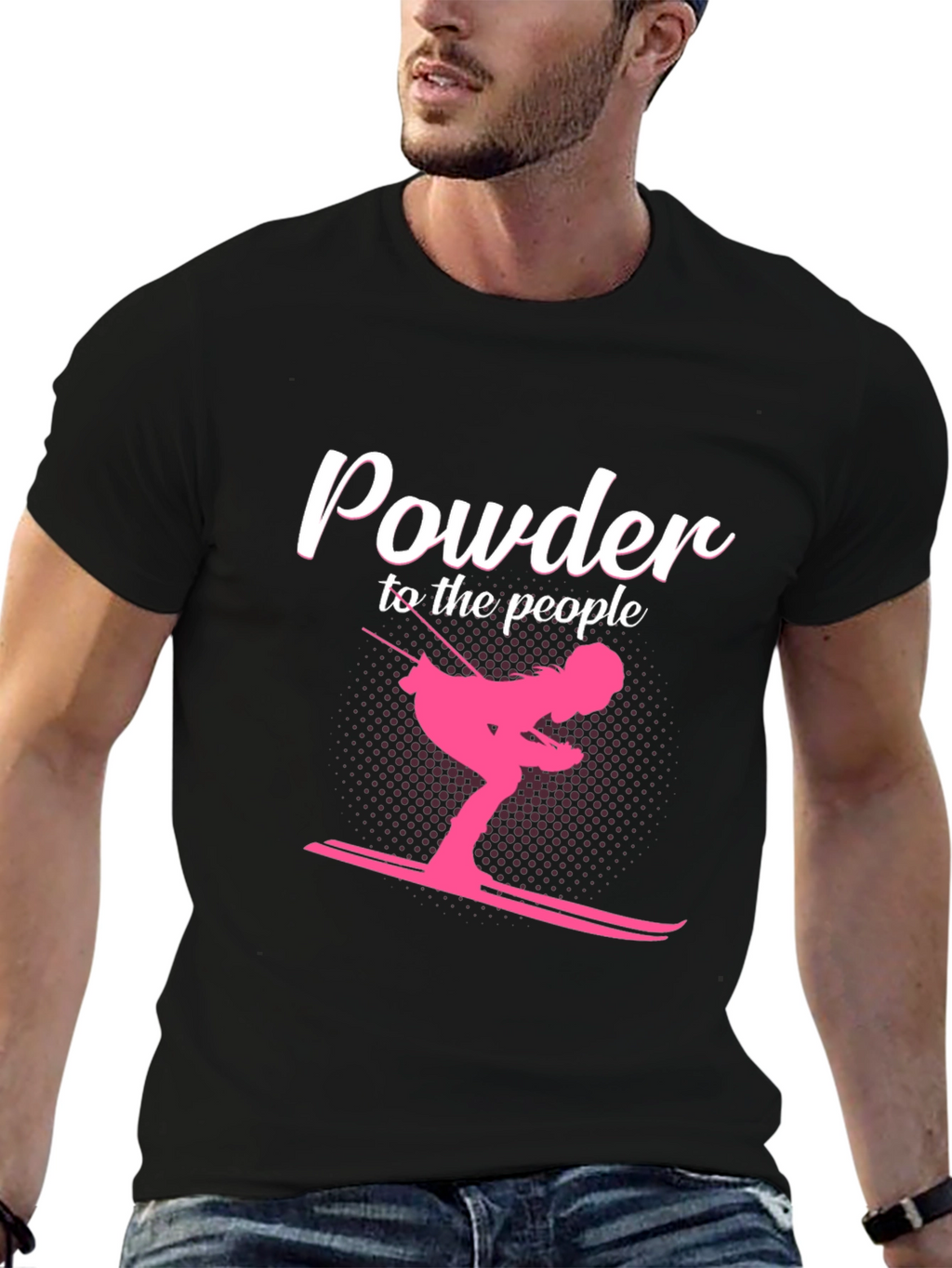 Powder to the People Skiing Graphic Tee