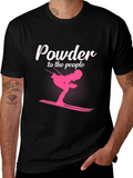 Powder to the People Skiing Graphic Tee