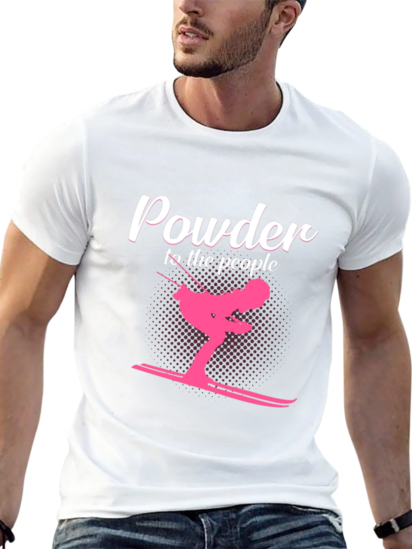 Powder to the People Skiing Graphic Tee