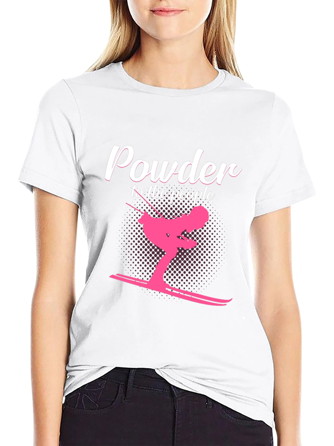 Powder to the People Skiing Graphic Tee