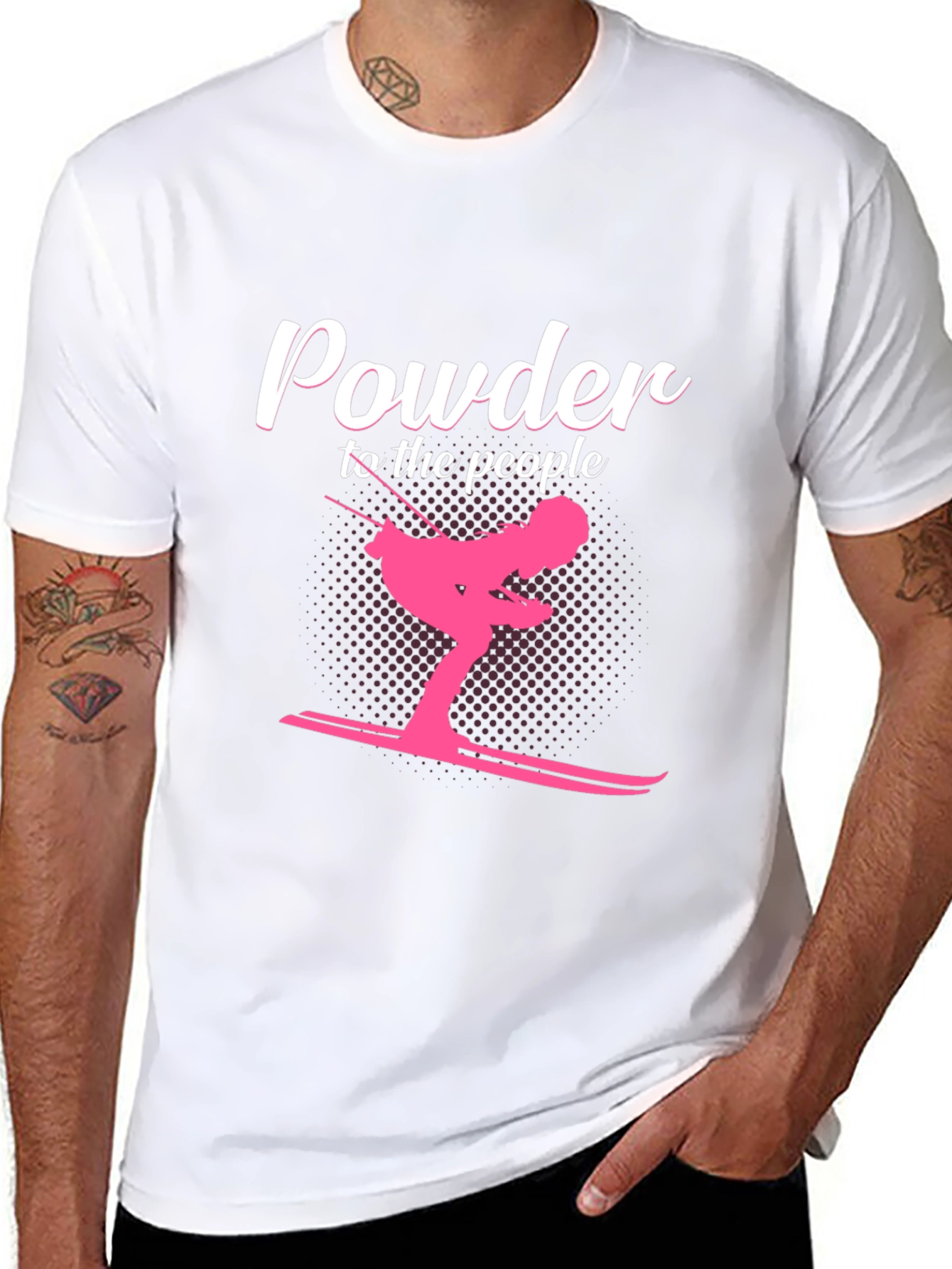 Powder to the People Skiing Graphic Tee