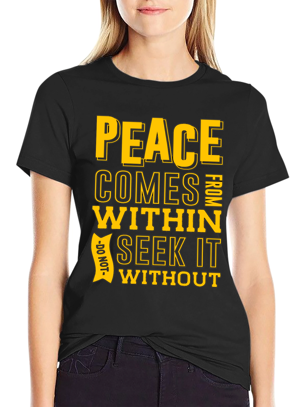 Peace Within Graphic T-Shirt - Black