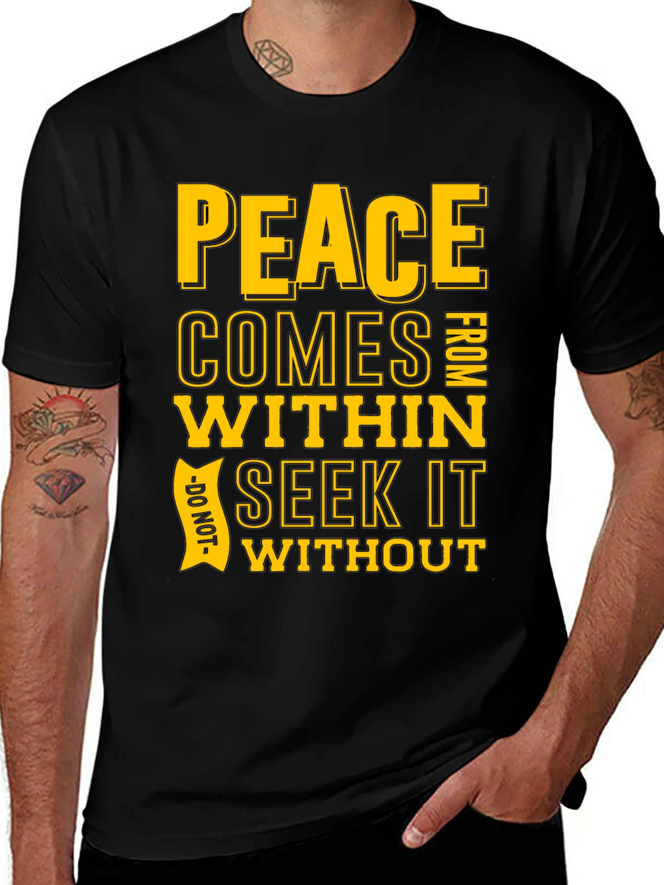 Peace Within Graphic T-Shirt - Black
